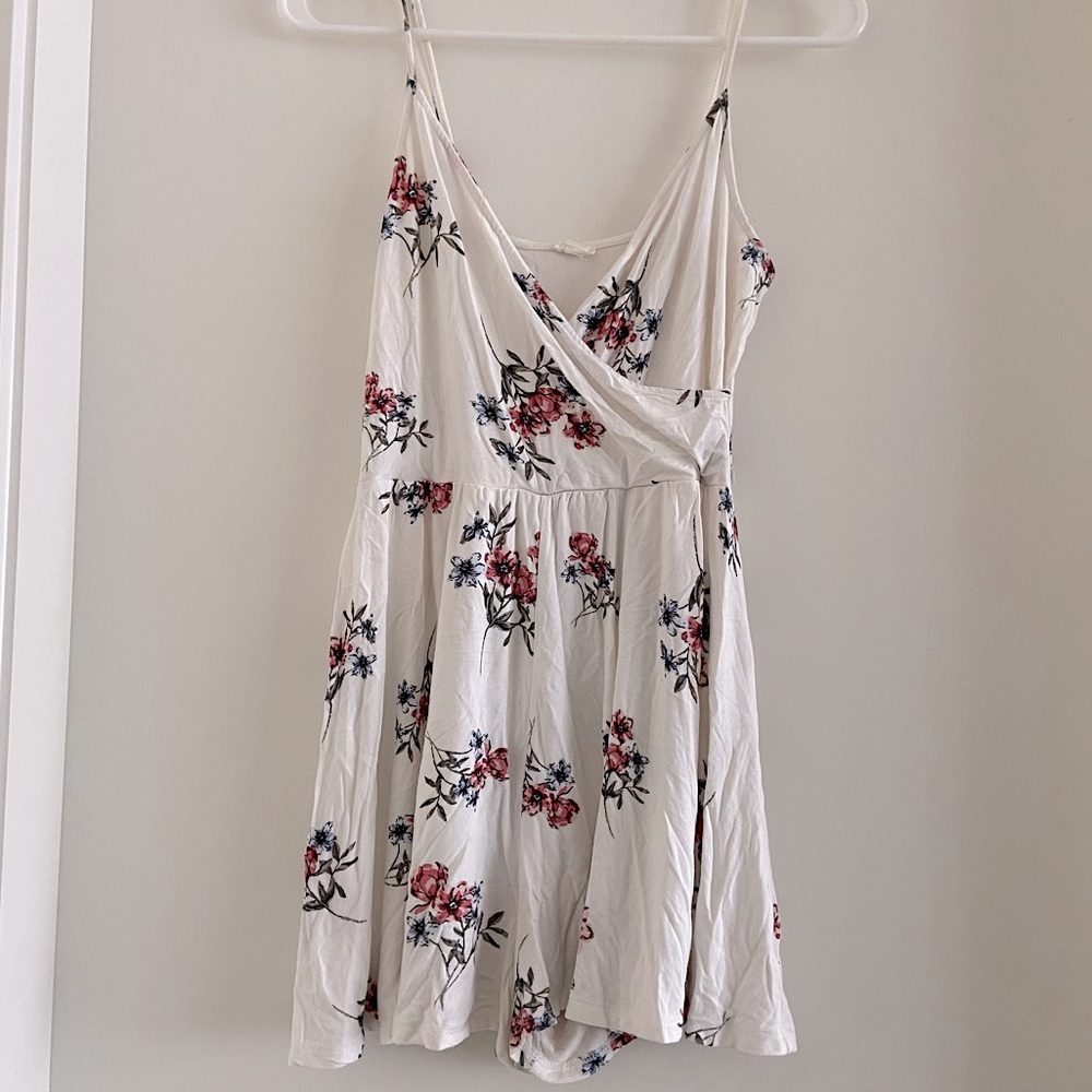 Garage Wrap Front Cami Romper in Floral Print